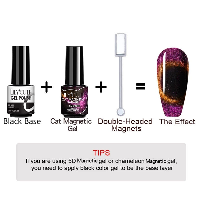 LILY'CUTE Cat Magnetic Nail Gel ~({Black Gel Needed})~.